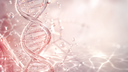 Struttura a tripla elica del collagene in liquido rosato, macro scientifica Chrissie Cosmetics