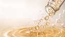 Catena molecolare di peptidi in siero dorato, macro scientifica Chrissie Cosmetics